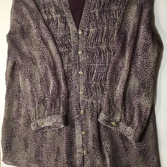 LADIES COLDWATER CREEK CHIFFON BLOUSE - Picture 1 of 12